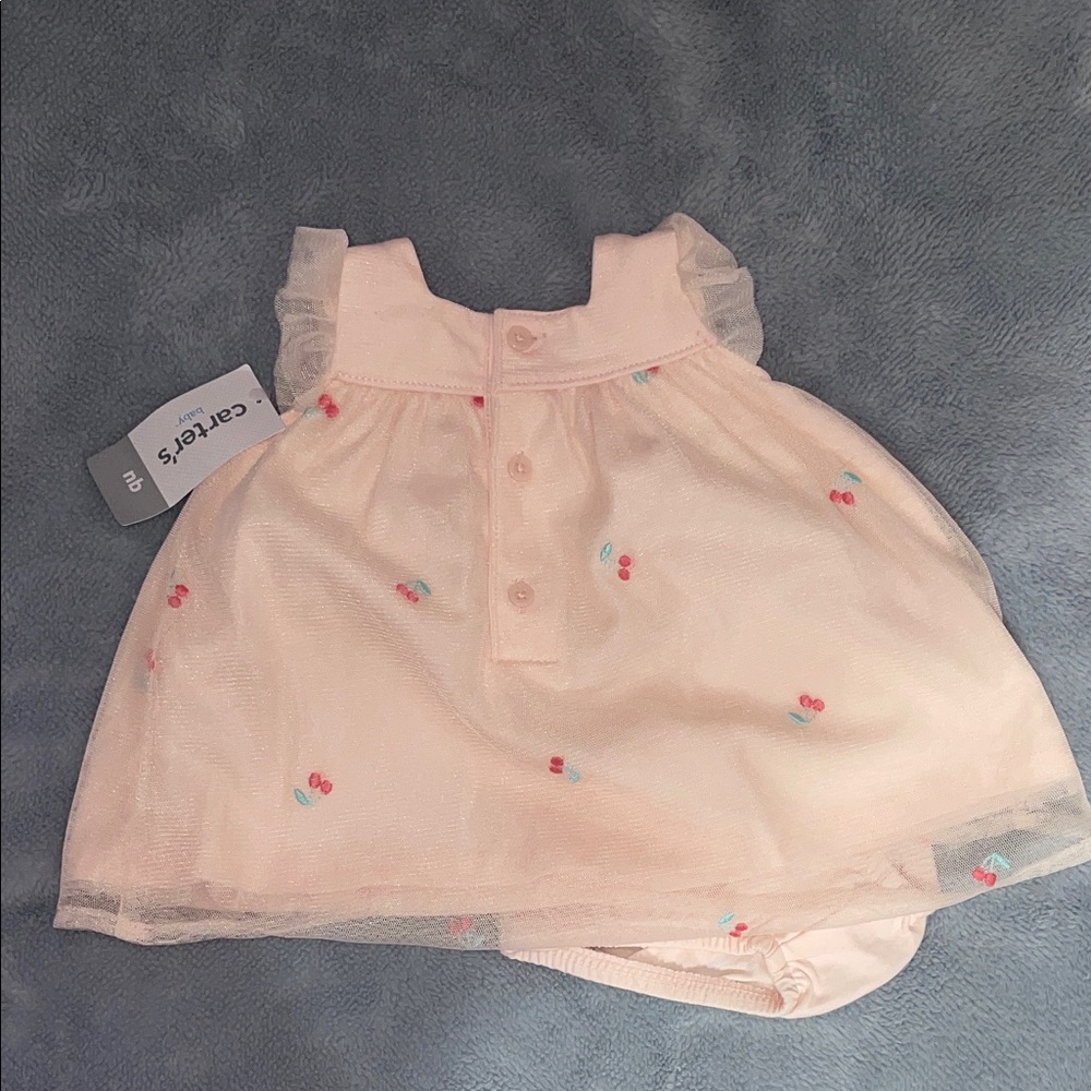 Carter's Pink Baby Dress Cherry Tulle         size Newborn - Picture 9 of 12